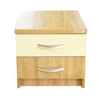 Dormitor Milano Sonoma cu Pat Tapitat Bej 140x200