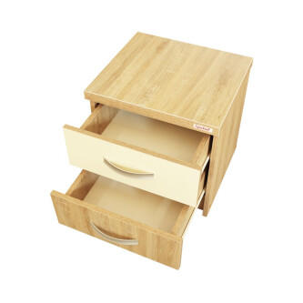 Dormitor Milano Sonoma cu Pat Tapitat Bej 140x200