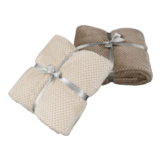 Pătură cu două feţe, bej-gri, 150x200, DEFANA TYP 2