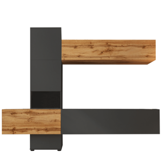 Mobilier living, maro lavă foarte mat/stejar wotan, BRISTOL