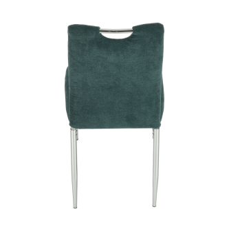 Scaun bucătărie, material textil azur/crom, OLIVA NEW