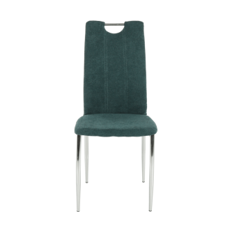 Scaun bucătărie, material textil azur/crom, OLIVA NEW
