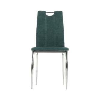 Scaun bucătărie, material textil azur/crom, OLIVA NEW