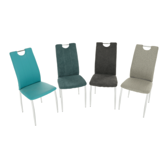 Scaun bucătărie, material textil bej/crom, OLIVA NEW