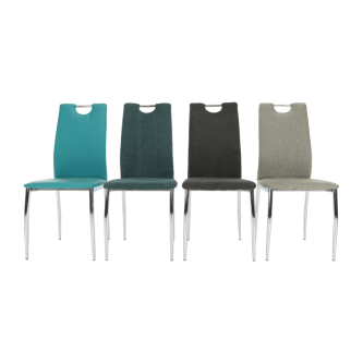 Scaun bucătărie, material textil bej/crom, OLIVA NEW