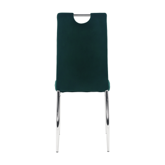 Scaun de masă, ţesătură de catifea smarald / crom, OLIVA NEW