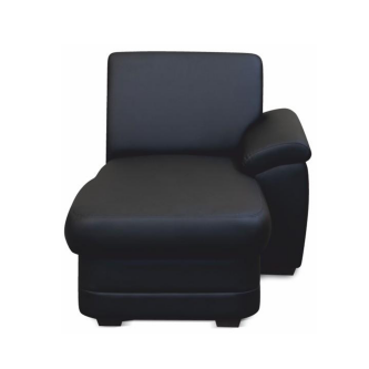 Otoman, piele eco neagră, stânga, BITER OTT 1B ZP