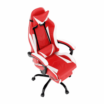 Fotoliu birou/gaming, negru/alb/roşu, OZGE NEW