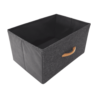 Comodă cu sertare din material textil, negru/gri închis, PALMERA TYP 2