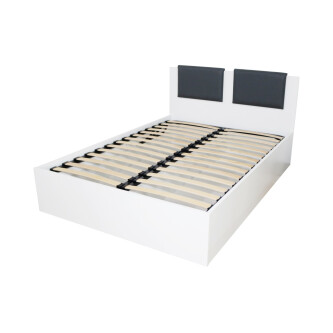 Dormitor Laguna cu pat 140x200 cu lada Alb cu Gri