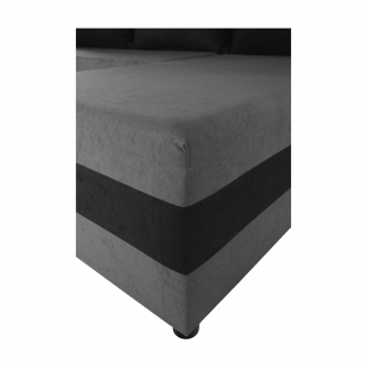 Colţar reversibil, gri/negru, PAULITA