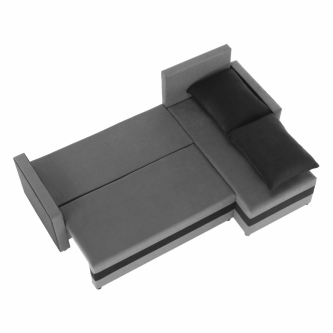 Colţar reversibil, gri/negru, PAULITA