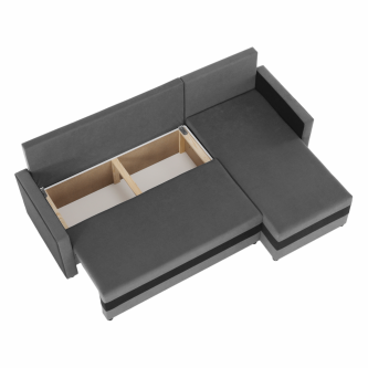 Colţar reversibil, gri/negru, PAULITA