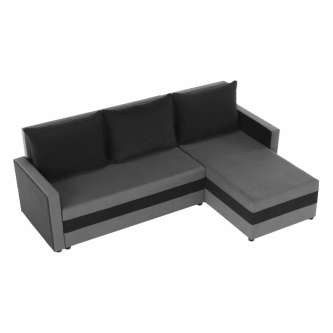 Colţar reversibil, gri/negru, PAULITA