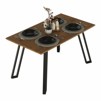 Masă dining, stejar/negru, PEDAL