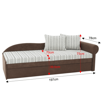 Colţar extensibil, maro/bej/auriu/model, dreapta, AGA D