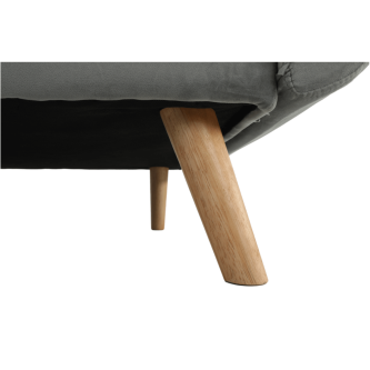 Colţar extensibil, catifea gri deschis / fag, KAPRERA NEW