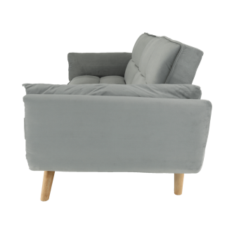 Colţar extensibil, catifea gri deschis / fag, KAPRERA NEW