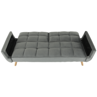 Colţar extensibil, catifea gri deschis / fag, KAPRERA NEW