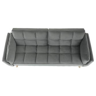 Colţar extensibil, catifea gri deschis / fag, KAPRERA NEW