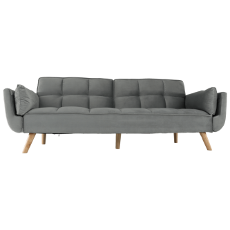 Colţar extensibil, catifea gri deschis / fag, KAPRERA NEW