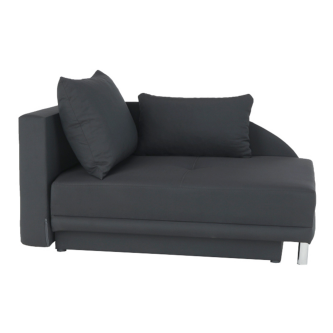 Colţar extensibil, material textil gri-negru, stânga, LAUREL