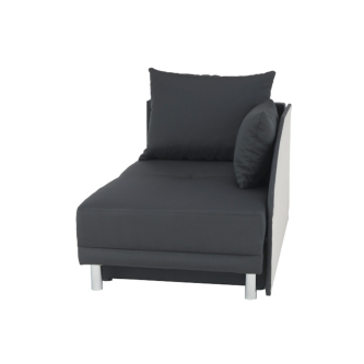 Colţar extensibil, material textil gri-negru, stânga, LAUREL