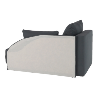 Colţar extensibil, material textil gri-negru, stânga, LAUREL