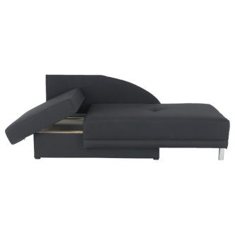 Colţar extensibil, material textil gri-negru, stânga, LAUREL