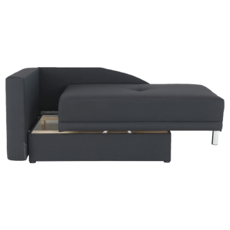 Colţar extensibil, material textil gri-negru, stânga, LAUREL