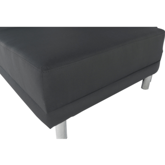Colţar extensibil, material textil gri-negru, stânga, LAUREL