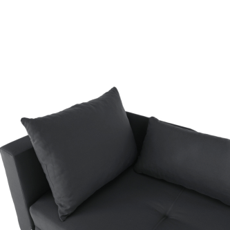 Colţar extensibil, material textil gri-negru, stânga, LAUREL