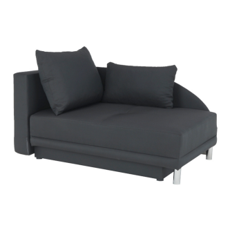 Colţar extensibil, material textil gri-negru, stânga, LAUREL