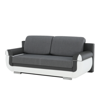 Colţar, piele ecologică alba+gri/material textil gri, KARDYN