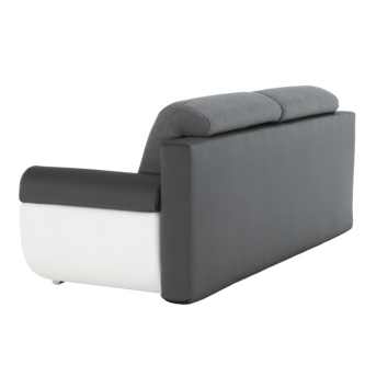 Colţar, piele ecologică alba+gri/material textil gri, KARDYN