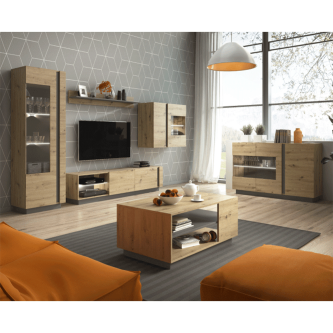 Raft, stejar artisan/grafit gri, CITY