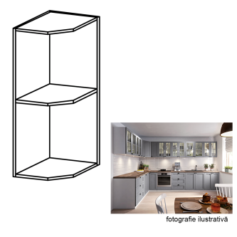 Cabinet superior deschis, alb, LAYLA G25PZ