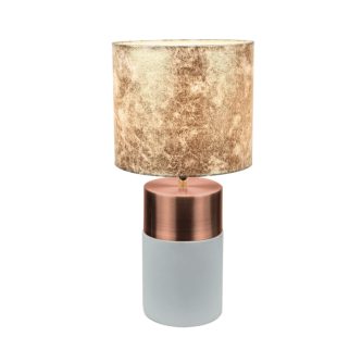 Lampă de masă, gri-maro/roz-auriu/model auriu, QENNY TYPUL 18