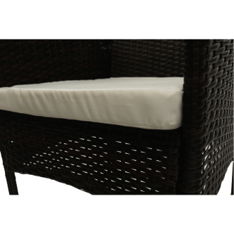 Set de grădină din ratan cu 5 piese, maro închis/crem, RANDEL