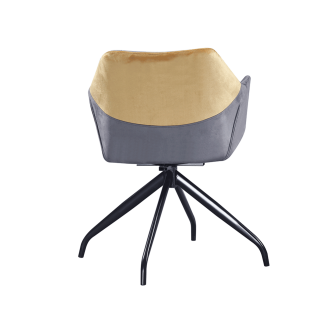 Scaun pivotant, gri, ţesătură de catifea camel / negru, RATOKO