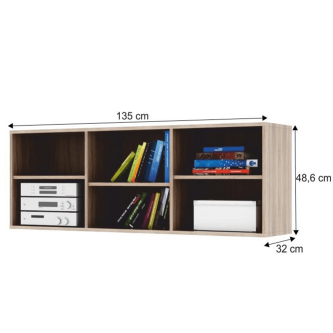 Etajeră joasă, DTD laminat, stejar sonoma, DUNAJ  TIPUL12