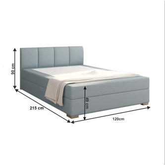 Pat boxspring 120x200, mentă, RIANA KOMFORT