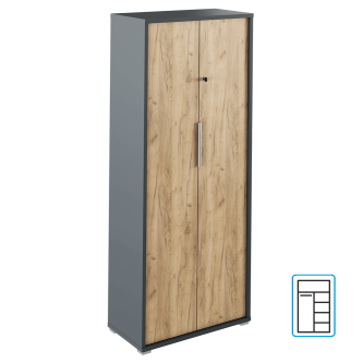 Dulap cu lacăt, grafit / stejar artizanal, RIOMA NEW  TYP 31