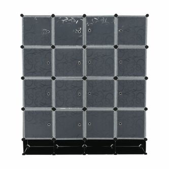 Organizator de dulap modular, negru / alb lapte, RODAN TYPE 2