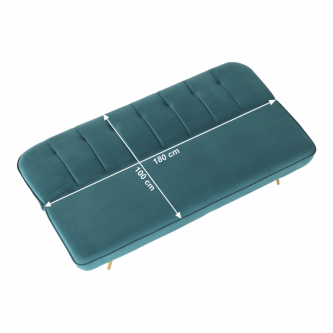Canapea extensibilă, catifea Velvet petrol/cromat-auriu, RODANA