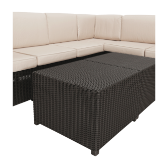 Set de grădină din rattan, 3 piese, maro/bej, RODEN