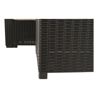 Set de grădină din rattan, 3 piese, maro/bej, RODEN