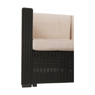 Set de grădină din rattan, 3 piese, maro/bej, RODEN