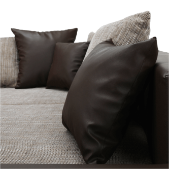 Colţar, S, piele eco maro/textil maro, PETRANA NEW