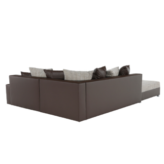 Colţar, S, piele eco maro/textil maro, PETRANA NEW